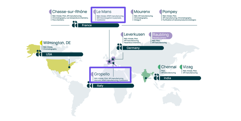 Axplora HPAPI manufacturing sites